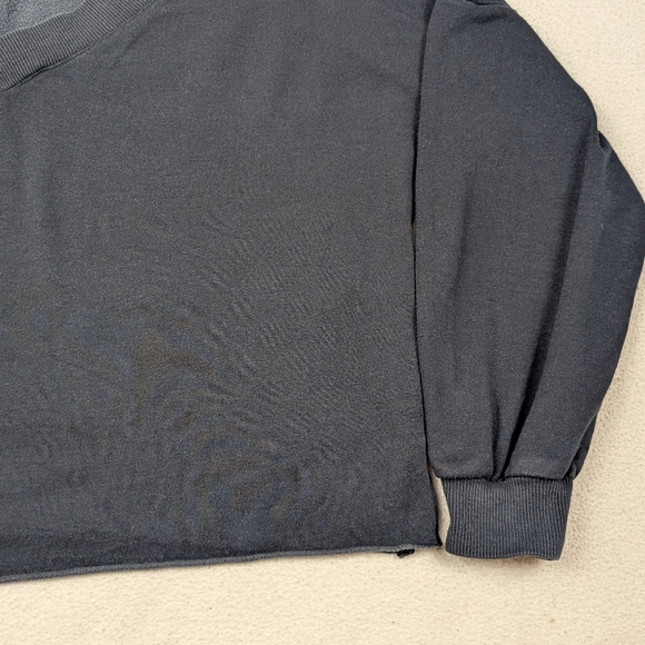 Nike Yoga Luxe Fleece V-Neck Cropped Sweatshirt Black Size XS - Picture 5 of 15